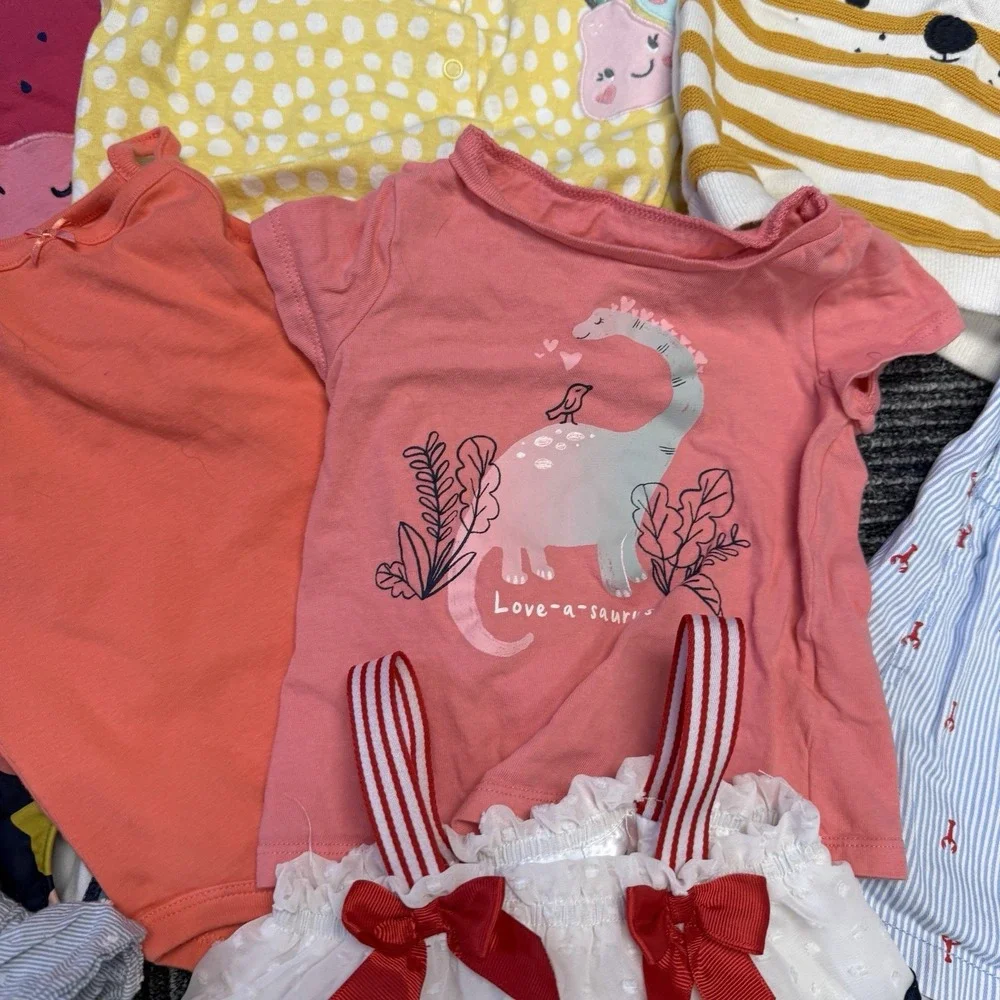 18 Mo Baby Girl Clothing Lot 9‎ Pcs Mixed Brands Carters Nike 4th July Lobster